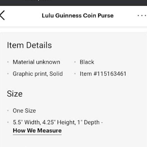 Lulu Guinness Black Coin Purse - Picture 7 of 7